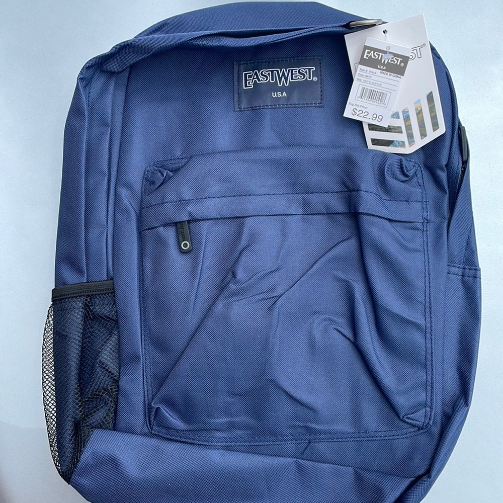 EASTWEST simple student school backpack NWT Navy Blue